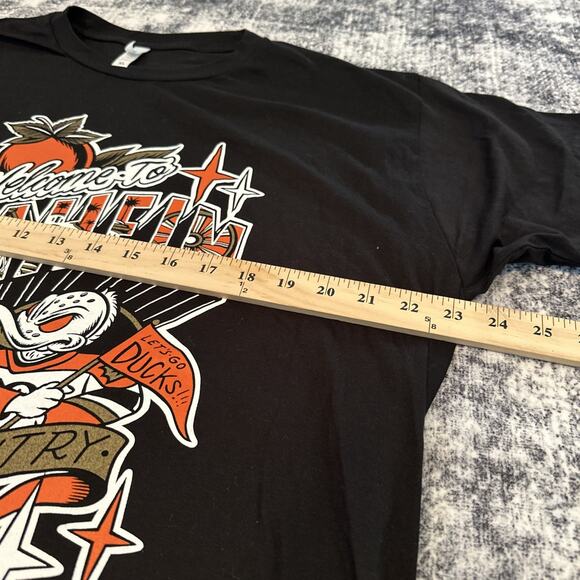 Anaheim Ducks Welcome To Anaheim Orange Country Shirt Men’s Size XL Black Adult - Picture 4 of 7